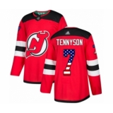 Youth New Jersey Devils #7 Matt Tennyson Authentic Red USA Flag Fashion Hockey Jersey
