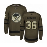 Men's Buffalo Sabres #36 Andrew Hammond Authentic Green Salute to Service Hockey Jersey