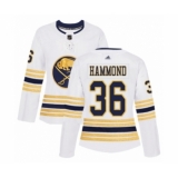 Women's Buffalo Sabres #36 Andrew Hammond Authentic White 50th Season Hockey Jersey