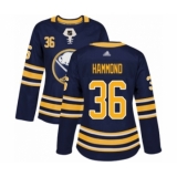 Women's Buffalo Sabres #36 Andrew Hammond Authentic Navy Blue Home Hockey Jersey