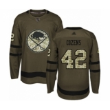 Youth Buffalo Sabres #42 Dylan Cozens Authentic Green Salute to Service Hockey Jersey