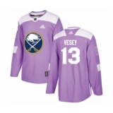 Youth Buffalo Sabres #13 Jimmy Vesey Authentic Purple Fights Cancer Practice Hockey Jersey