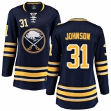 Women's Buffalo Sabres #31 Chad Johnson Fanatics Branded Navy Blue Home Breakaway NHL Jersey