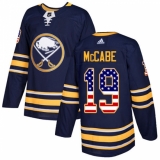 Men's Adidas Buffalo Sabres #19 Jake McCabe Authentic Navy Blue USA Flag Fashion NHL Jersey