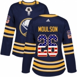 Women's Adidas Buffalo Sabres #26 Matt Moulson Authentic Navy Blue USA Flag Fashion NHL Jersey