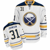 Women's Reebok Buffalo Sabres #31 Chad Johnson Authentic White Away NHL Jersey