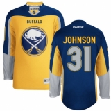 Women's Reebok Buffalo Sabres #31 Chad Johnson Authentic Gold Third NHL Jersey