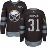 Men's Adidas Buffalo Sabres #31 Chad Johnson Premier Black 1917-2017 100th Anniversary NHL Jersey