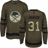 Youth Adidas Buffalo Sabres #31 Chad Johnson Authentic Green Salute to Service NHL Jersey