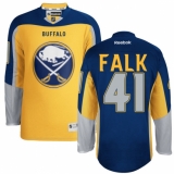 Women's Reebok Buffalo Sabres #41 Justin Falk Authentic Gold Third NHL Jersey