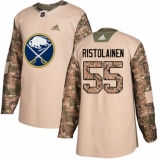 Youth Adidas Buffalo Sabres #55 Rasmus Ristolainen Authentic Camo Veterans Day Practice NHL Jersey