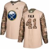 Youth Adidas Buffalo Sabres #41 Justin Falk Authentic Camo Veterans Day Practice NHL Jersey