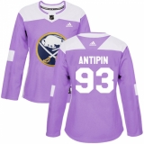 Women's Adidas Buffalo Sabres #93 Victor Antipin Authentic Purple Fights Cancer Practice NHL Jersey