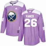 Men's Adidas Buffalo Sabres #26 Thomas Vanek Authentic Purple Fights Cancer Practice NHL Jersey