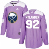 Youth Adidas Buffalo Sabres #92 Alexander Nylander Authentic Purple Fights Cancer Practice NHL Jersey