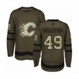 Men's Calgary Flames #49 Jakob Pelletier Authentic Green Salute to Service Hockey Jersey
