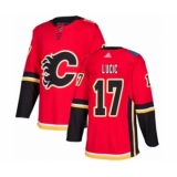 Men's Calgary Flames #17 Milan Lucic Authentic Red Home Hockey Jersey