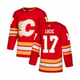 Youth Calgary Flames #17 Milan Lucic Authentic Red Alternate Hockey Jersey