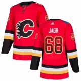 Men's Adidas Calgary Flames #68 Jaromir Jagr Authentic Red Drift Fashion NHL Jersey