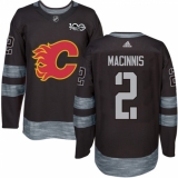 Men's Adidas Calgary Flames #2 Al MacInnis Authentic Black 1917-2017 100th Anniversary NHL Jersey