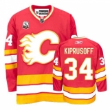 Men's Reebok Calgary Flames #34 Miikka Kiprusoff Authentic Red 30th Patch NHL Jersey
