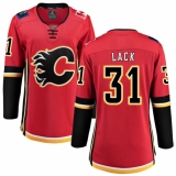 Women's Calgary Flames #31 Eddie Lack Fanatics Branded Red Home Breakaway NHL Jersey
