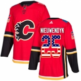Youth Adidas Calgary Flames #25 Joe Nieuwendyk Authentic Red USA Flag Fashion NHL Jersey