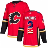 Youth Adidas Calgary Flames #2 Al MacInnis Authentic Red USA Flag Fashion NHL Jersey