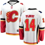 Men's Calgary Flames #14 Theoren Fleury Fanatics Branded White Away Breakaway NHL Jersey