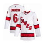 Men's Carolina Hurricanes #6 Joel Edmundson Authentic White Away Hockey Jersey