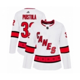 Women's Carolina Hurricanes #32 Patrik Puistola Authentic White Away Hockey Jersey