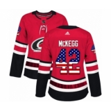 Women's Adidas Carolina Hurricanes #42 Greg McKegg Authentic Red USA Flag Fashion NHL Jersey