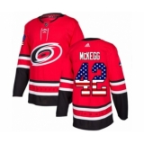 Youth Adidas Carolina Hurricanes #42 Greg McKegg Authentic Red USA Flag Fashion NHL Jersey