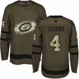 Men's Adidas Carolina Hurricanes #4 Haydn Fleury Premier Green Salute to Service NHL Jersey