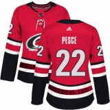 Women's Adidas Carolina Hurricanes #22 Brett Pesce Premier Red Home NHL Jersey