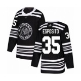 Men's Chicago Blackhawks #35 Tony Esposito Authentic Black Alternate Hockey Jersey