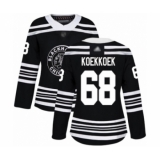 Women's Chicago Blackhawks #68 Slater Koekkoek Authentic Black Alternate Hockey Jersey