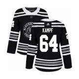 Women's Chicago Blackhawks #64 David Kampf Authentic Black Alternate Hockey Jersey