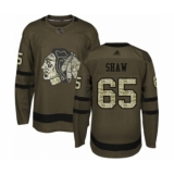 Men's Chicago Blackhawks #65 Andrew Shaw Authentic Green Salute to Service Hockey Jersey