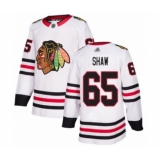 Men's Chicago Blackhawks #65 Andrew Shaw Authentic White Away Hockey Jersey