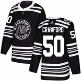 Youth Adidas Chicago Blackhawks #50 Corey Crawford Authentic Black 2019 Winter Classic NHL Jersey