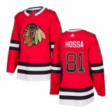 Men's Adidas Chicago Blackhawks #81 Marian Hossa Authentic Red Drift Fashion NHL Jersey