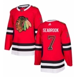Men's Adidas Chicago Blackhawks #7 Brent Seabrook Authentic Red Drift Fashion NHL Jersey