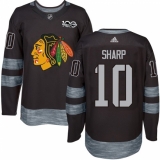 Men's Adidas Chicago Blackhawks #10 Patrick Sharp Authentic Black 1917-2017 100th Anniversary NHL Jersey