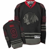 Men's Reebok Chicago Blackhawks #9 Bobby Hull Authentic Black Ice NHL Jersey