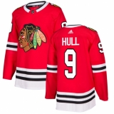 Youth Adidas Chicago Blackhawks #9 Bobby Hull Authentic Red Home NHL Jersey