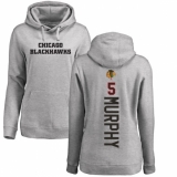 NHL Women's Adidas Chicago Blackhawks #5 Connor Murphy Ash Backer Pullover Hoodie