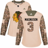 Women's Adidas Chicago Blackhawks #3 Keith Magnuson Authentic Camo Veterans Day Practice NHL Jersey