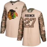 Youth Adidas Chicago Blackhawks #27 Jeremy Roenick Authentic Camo Veterans Day Practice NHL Jersey