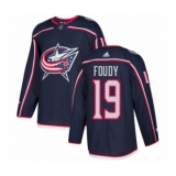 Men's Adidas Columbus Blue Jackets #19 Liam Foudy Premier Navy Blue Home NHL Jersey